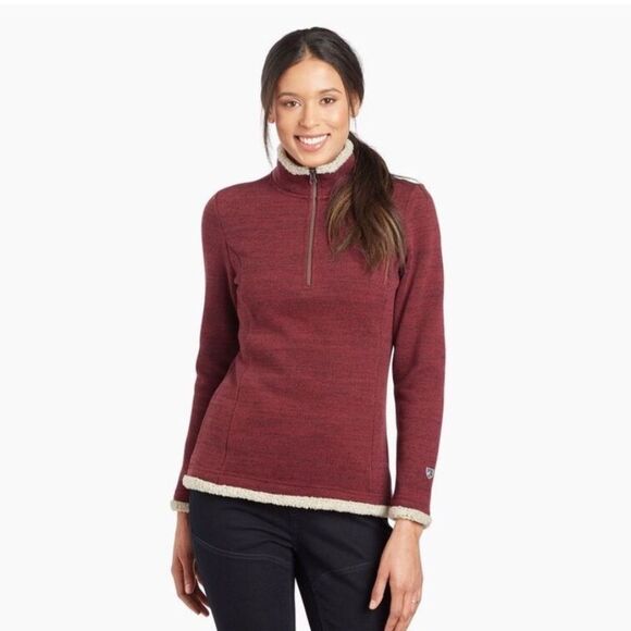 Kuhl Sweaters - Kuhl Alska 1/4 Zip Fleece Alpaca Pullover Wine Women’s size Small